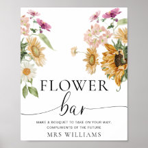 Sinal de Bar Flor de Girassol Queda Floral