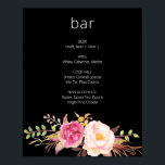 Poster Sinal de Bar Floral Sensor - Cor-de-rosa - Escuro<br><div class="desc">Avise aos seus hóspedes o que está acontecendo no seu bar com este lindo sinal de bar floral cor-de-rosa.</div>