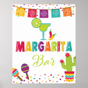 Poster Sinal de Bar Margarita - Fundo Branco