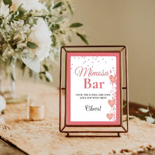 Poster Sinal de Bar Mimosa Bachelorette Namorados de Cora