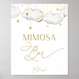 Poster Sinal de Bar Mimosa, Cartaz de Jogo de Chá de Bebê
