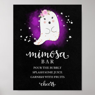 Poster Sinal de Bar Mimosa Chá de fraldas de Garota Hallo