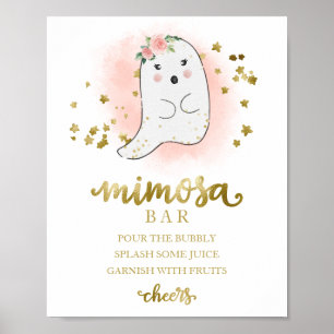 Poster Sinal de Bar Mimosa Chá de fraldas de Garota Hallo