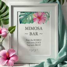 Sinal de Bar Mimosa Chá de panela de Hibiscus Trop