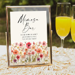 Poster Sinal de Bar Mimosa do Chá de panela Bloom<br><div class="desc">Este belo design apresenta um arranjo de belas flores silvestres macio e pastel que são realistas e uma fonte moderna (cor editável). Coloque este sinal no seu Bar Mimosa. Opção de download instantâneo disponível. Consulte a coleção inteira para obter mais itens correspondentes</div>