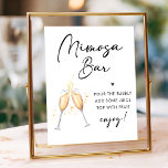 Poster Sinal de Bar Mimosa do Chá de panela de Script Mod<br><div class="desc">Elevem seu brunch com o Sinal de Bar Mimosa do Chá de panela de Script Moderno. Este sinal minimalista, com uma escrita preta, adiciona um toque elegante ao seu decor brunch. Quer você esteja hospedando um chá de panela ou um brunch nobre, este sinal é a adição perfeita ao seu...</div>