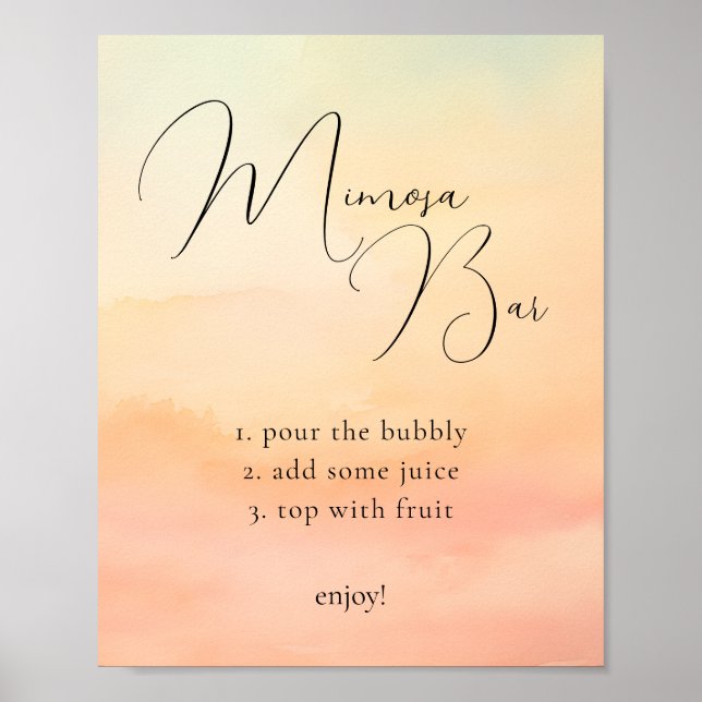 Poster Sinal de Bar Mimosa - Laranja Laranja Sunset Cloud (Frente)