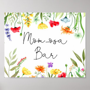 Poster Sinal de bar Mimosa mimosa de flores silvestres co