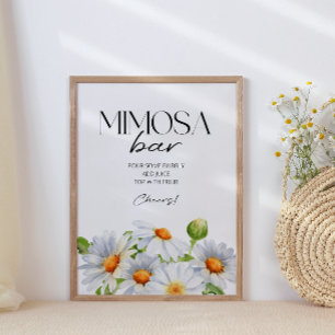 Poster Sinal de Bar Mimosa Mínimo de Watercolol