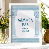 Sinal de Bar Mimosa para evento temático de Grécia