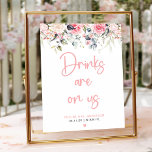 Poster Sinal de Bar Moderno<br><div class="desc">Este Sinal de Bar Moderno apresenta um design cor-de-rosa pincelado chic com flores silvestres elegantes, perfeito para uma celebração de primavera ou verão. O layout na moda e moderno, acentuado por delicados elementos florais, adiciona um toque de sofisticação à sua área de bar, criando um belo ponto focal para o...</div>
