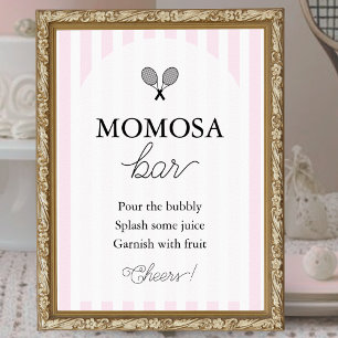 Poster Sinal de Bar Momosa, Chá de fraldas Chic Rosa