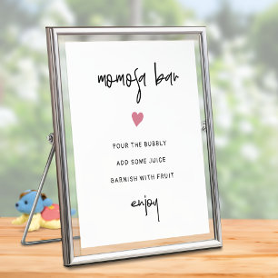 Poster Sinal de bar Momosa, chá de fraldas de menina mini