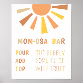 Poster Sinal de Bar Momosa Chá de fraldas Sunshine