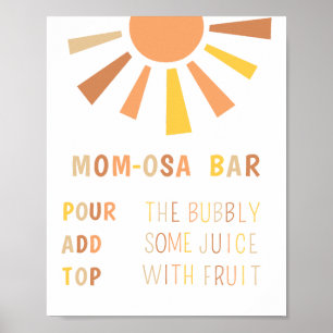 Poster Sinal de Bar Momosa Chá de fraldas Sunshine