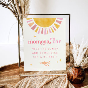 Poster Sinal de Bar Momosa Sunshine Chá de fraldas
