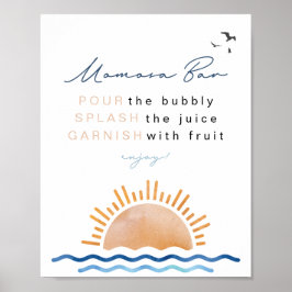Poster Sinal de Bar Momosa Tropical Sunset Beach OCEANSID