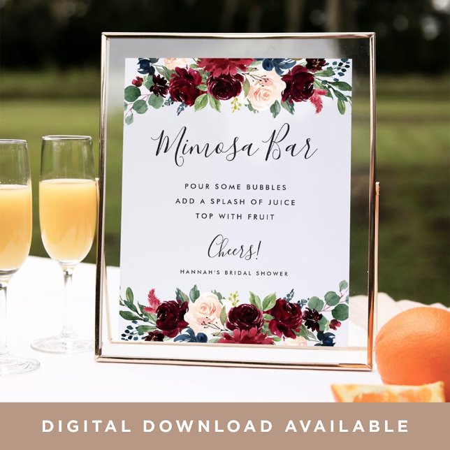 Poster Sinal de Bar Radiant Bloom Mimosa (Criador carregado)