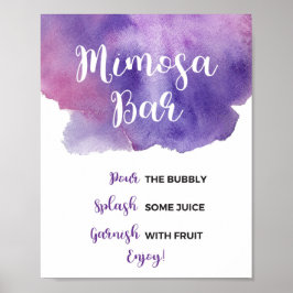 Poster Sinal de Bar Roxo Mimosa