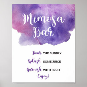 Poster Sinal de Bar Roxo Mimosa