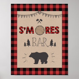 Pôster Sinal de Bar S'mores Sinal de mesa Lumberjack Aniv