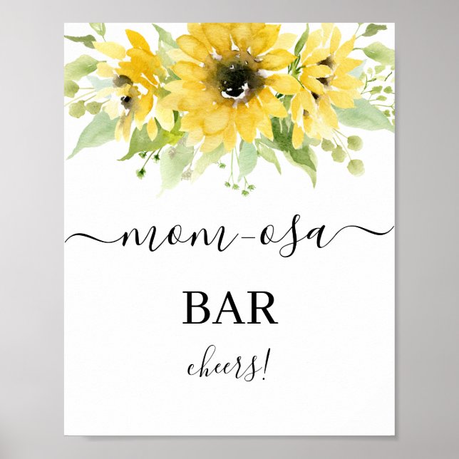 Poster Sinal de Bar Sunflower Mimosa (Frente)