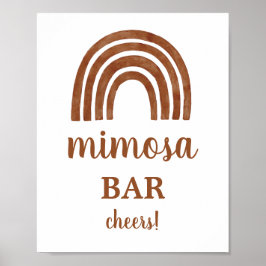 Poster Sinal de Bar Terracotta Boho Rainbow Mimosa