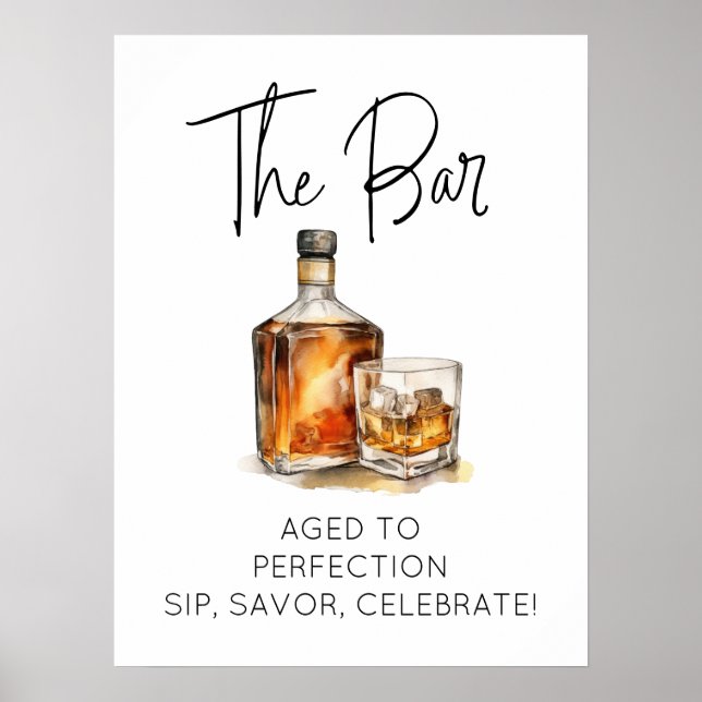 Poster Sinal de Bar Whiskey Agilizado para Perfeição - Im (Frente)