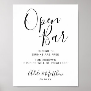 Poster Sinal de Barra Aberta com Letra Moderna Simples
