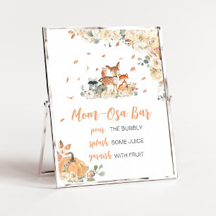 Poster Sinal de Barra da Mamãe Osa Animais Florestais Flo