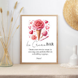 Poster Sinal de barra de banho de noiva moderno rosa