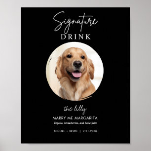 Poster Sinal de barra de bebidas de casamento de cachorro