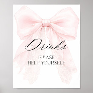 Poster Sinal de barra de bebidas para chá de bebê moderno