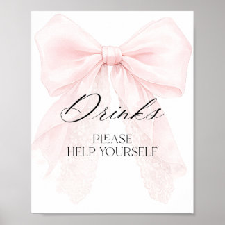 Poster Sinal de barra de bebidas para chá de bebê moderno
