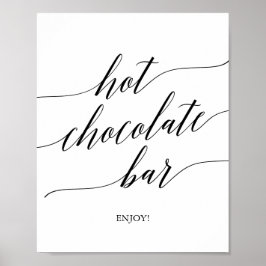 Poster Sinal de barra de chocolate quente em caligrafia p