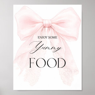 Poster Sinal de Barra de Comida de Chá de Bebê Menina com