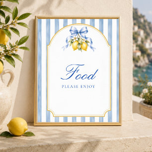 Poster Sinal de barra de comida de festa de limão Amalfi