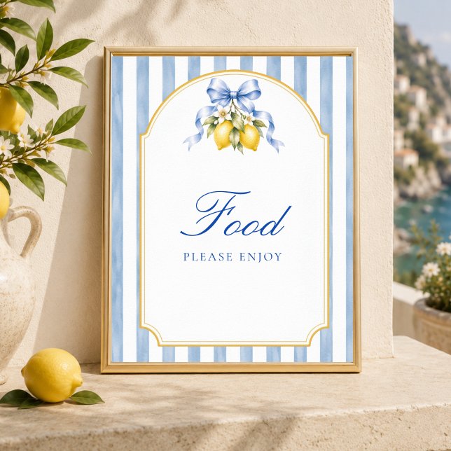 Poster Sinal de barra de comida de festa de limão Amalfi  (Criador carregado)