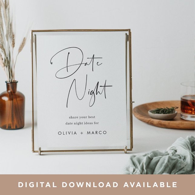 Poster Sinal de Barra de Data de Chá de panela Minimalist (Criador carregado)