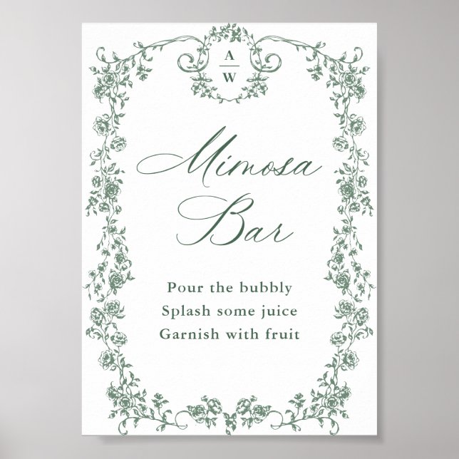 Poster Sinal de barra de flor de mimosa graciosa vitorian (Frente)