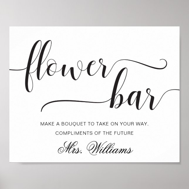 Poster Sinal de Barra de Flor Moderna Minimalista Leyton (Frente)