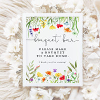 Sinal de barra de flores de buquê de flores silves