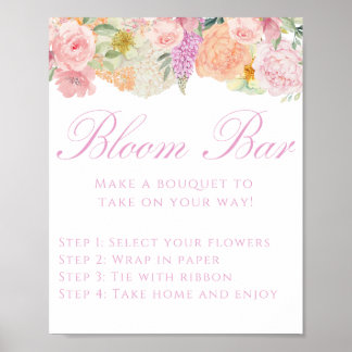 Poster Sinal de Barra de Flores em Flor Amor em Foco