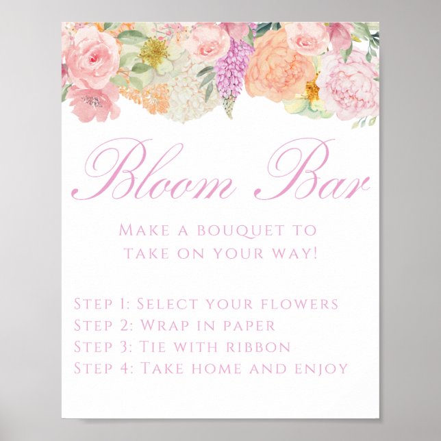 Poster Sinal de Barra de Flores em Flor Amor em Foco (Frente)