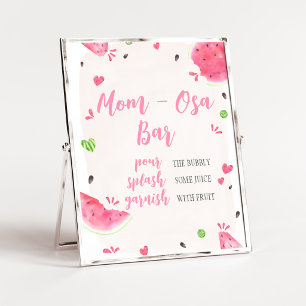 Poster Sinal de Barra de Mãe Osa para Churrasco de Bebê M