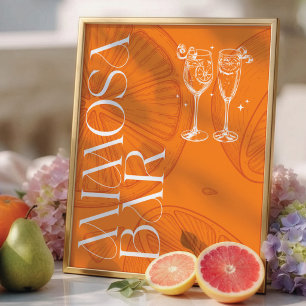 Poster Sinal de barra de Mimosa Bridal Citrino Minimalist