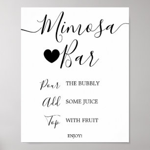 Poster Sinal de Barra de Mimosa com Caligrafia Preta Simp