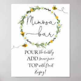 Poster Sinal de barra de Mimosa de Abelha