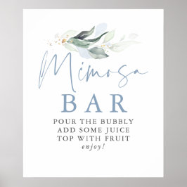 Poster Sinal de barra de Mimosa de folhas de ouro com ver