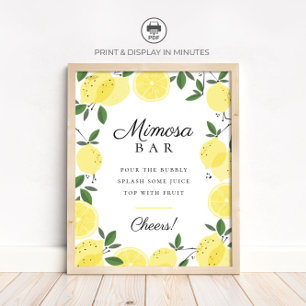 Poster Sinal de Barra de Mimosa de Limão Amarelo